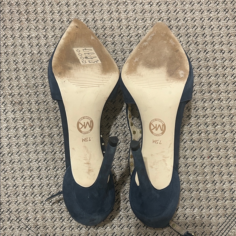 Michael Kors Navy Studded Heels - Picture 7 of 9